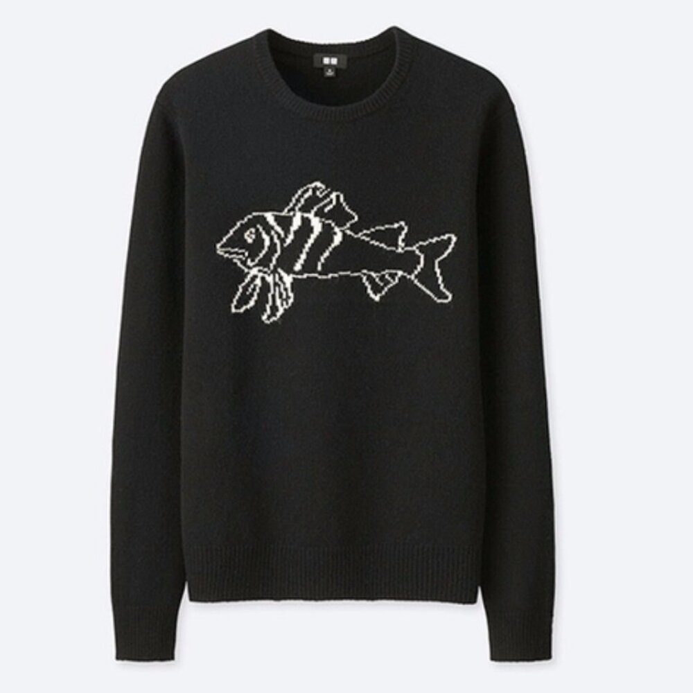 Uniqlo X JW Anderson - Koi Fish Sweater - Black 100% wool - Size M